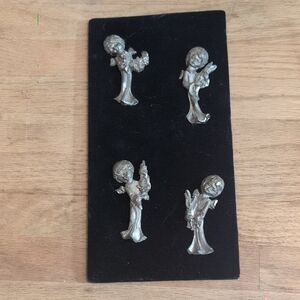 Four Pewter Angels Craft Applique